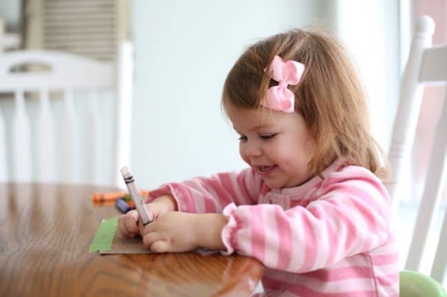 Coloring on Sandpaper for Toddlers